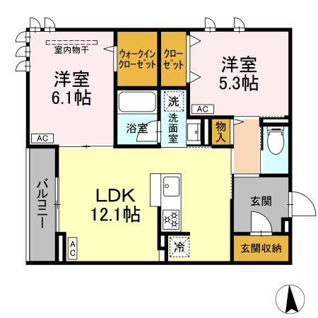 D-ROOM東葛西(2LDK/2階)の間取り写真