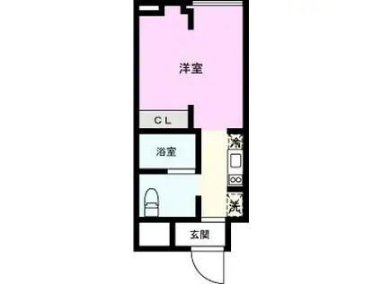 オープンブルーム尾久(ワンルーム/3階)の間取り写真