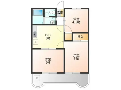 エコーハイツK(3DK/2階)の間取り写真