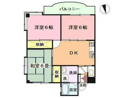 メゾン ド フルーヴ(3DK/4階)の間取り写真