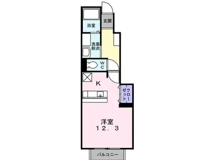 ドリームハウス(ワンルーム/1階)の間取り写真