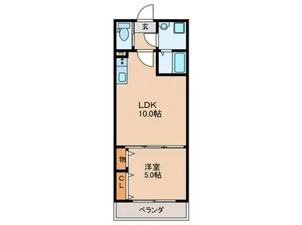 アトランティス入間(1LDK/1階)の間取り写真