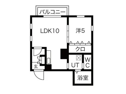 LA BALA 桜本町(1LDK/2階)の間取り写真