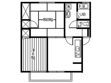 ステラハウス(2DK/2階)の間取り写真