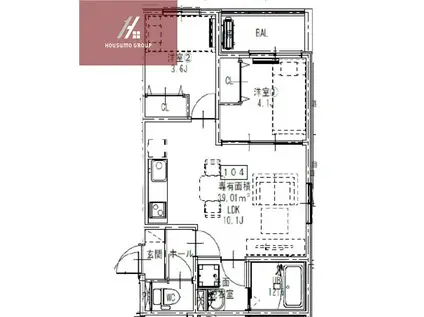 D PORTA VIALE(2LDK/3階)の間取り写真