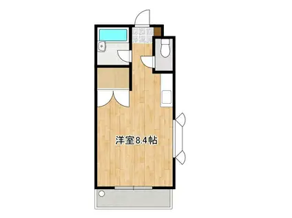 アンプルール新屋敷(ワンルーム/2階)の間取り写真