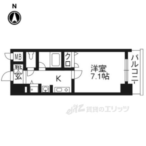 べラジオ五条烏丸(1K/3階)の間取り写真
