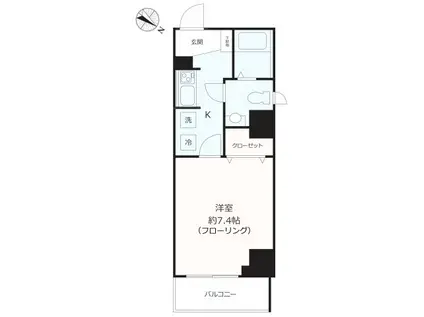 リベール西片(1K/6階)の間取り写真