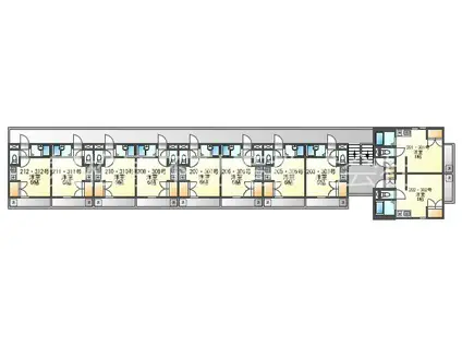 WILLOW COURT 福工大前(ワンルーム/2階)の間取り写真