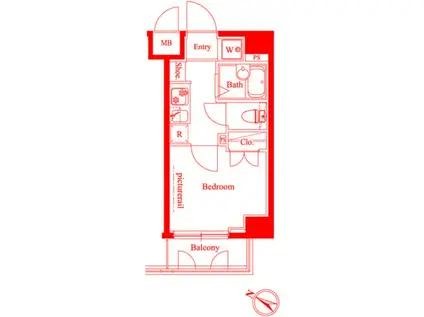 ヴェルト横濱石川町II(1K/7階)の間取り写真