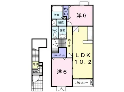 メゾンドリカムII(2LDK/2階)の間取り写真