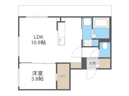ラ・シュエット元町(1LDK/4階)の間取り写真