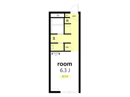 HIRO(1K/2階)の間取り写真