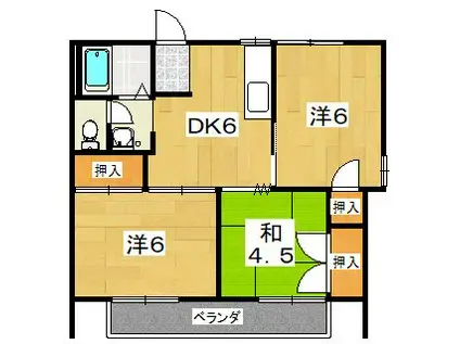 長谷ガーデンハイツ(3DK/2階)の間取り写真