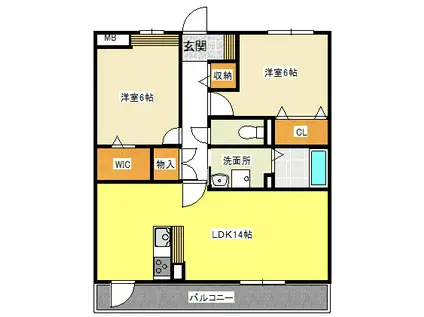 GLANZ(2LDK/1階)の間取り写真