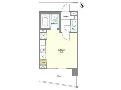 テラス八丁堀(ワンルーム/2階)の間取り写真