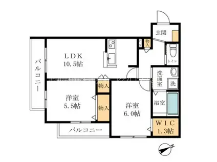 KINEYA(2LDK/2階)の間取り写真
