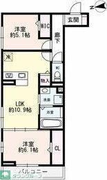 D-ROOM名駅F棟(2LDK/2階)の間取り写真