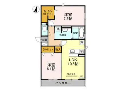 ボース・ウィングス久宝寺(2LDK/2階)の間取り写真