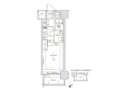 ジェノヴィア高田馬場(1K/2階)の間取り写真