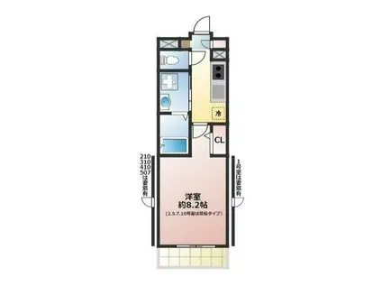 東武東上線 みずほ台駅 徒歩9分 5階建 築4年(1K/4階)の間取り写真