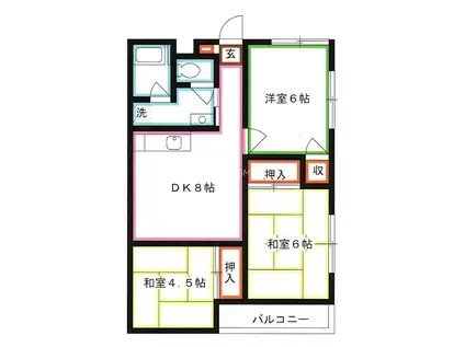 クローバーハイツ(3DK/3階)の間取り写真