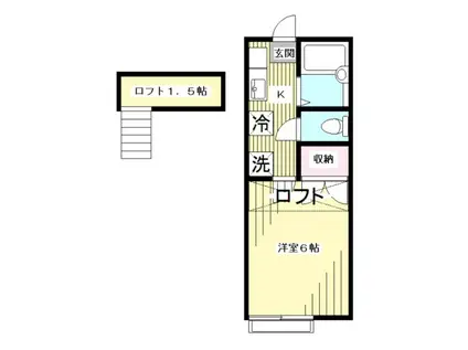 フローラルハイツ(1K/2階)の間取り写真