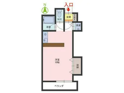 メゾンDEフェニックス(ワンルーム/3階)の間取り写真