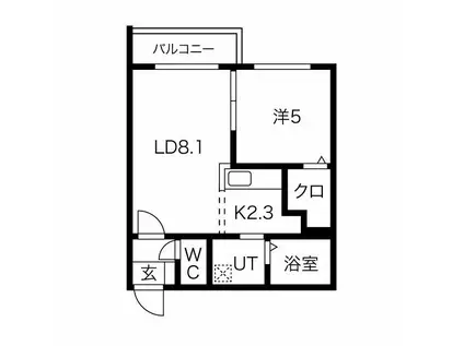 ROSE WOOD(1LDK/4階)の間取り写真