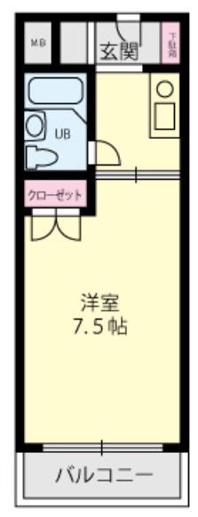 メゾンド六甲パートII(ワンルーム/1階)の間取り写真