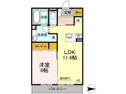 セジュールASAMI302(1LDK/3階)の間取り写真