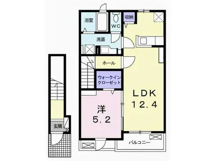 ブルーベリー(1LDK/2階)の間取り写真