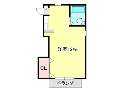 丸美タウン(ワンルーム/2階)の間取り写真