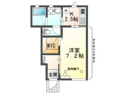 BLOOM北上 B(1K/1階)の間取り写真