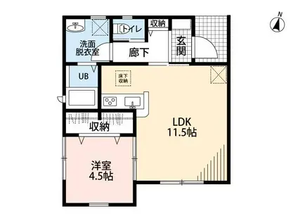 リーブルファイン南桜井(1LDK/1階)の間取り写真