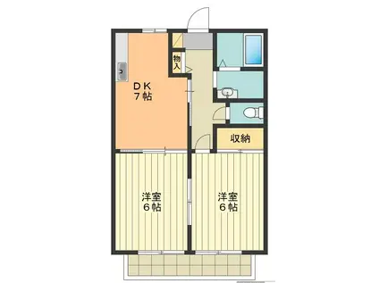どりーむ瑞穂(2DK/2階)の間取り写真