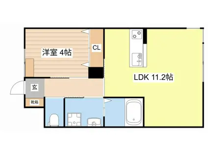 ネクスト(1LDK/2階)の間取り写真