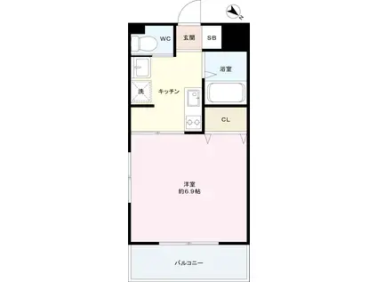 第2FMクレセントマンション(1K/2階)の間取り写真