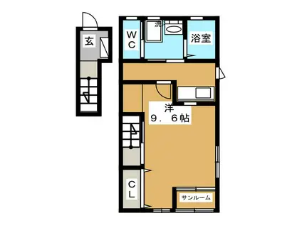 ATLAS PRICIA(1K/2階)の間取り写真