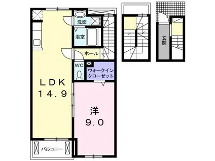 レジデンス青井(1LDK/3階)の間取り写真