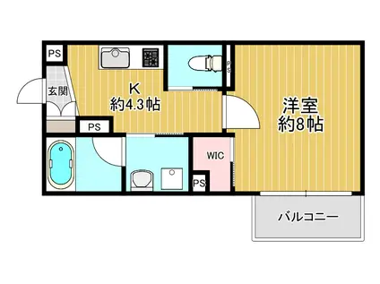 シャーメゾンUK(1K/3階)の間取り写真