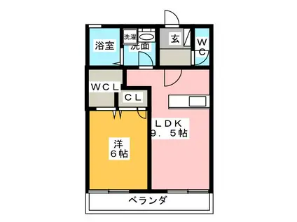 MAISON OGINO(1LDK/1階)の間取り写真