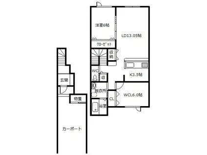 AMABILEI(2LDK/2階)の間取り写真