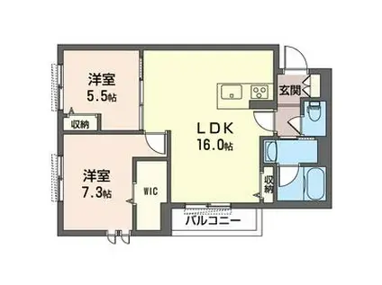 パストラール(2LDK/2階)の間取り写真