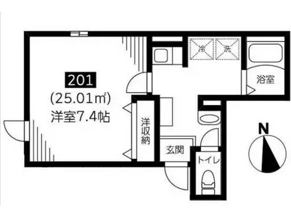 グランベイル(1K/2階)の間取り写真