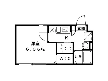 ミハス南烏山(1K/1階)の間取り写真