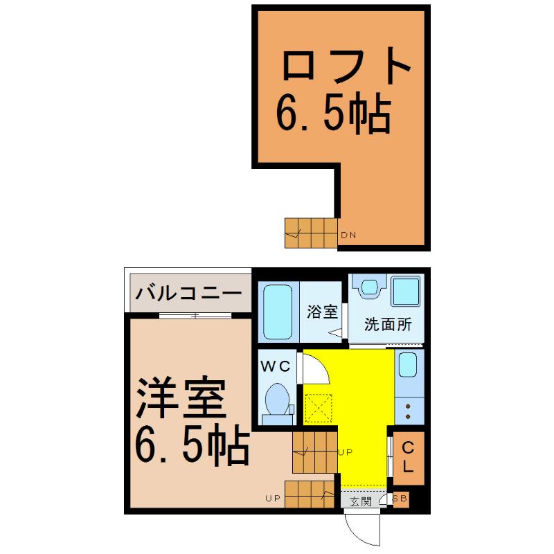 コンフォルタ杉村(1K/2階)の間取り写真