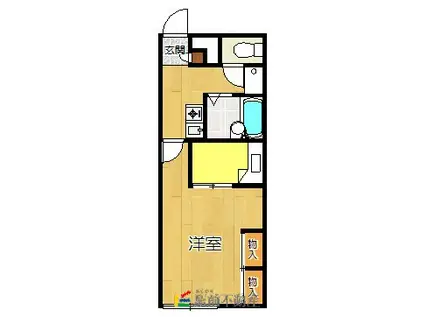 レオパレスF(1K/2階)の間取り写真