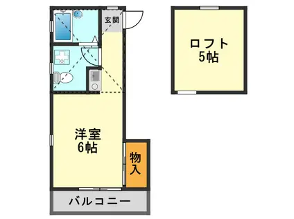フォルトゥーナ西小岩(1K/2階)の間取り写真