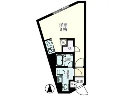 LUORE新井薬師(ワンルーム/2階)の間取り写真